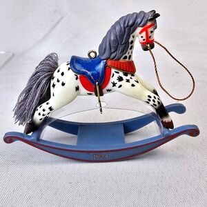 Vtg 1984 Hallmark Keepsake‎ Ornament Rocking Horse #4 Fourth in Series QX4354